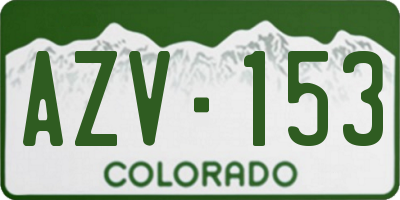 CO license plate AZV153