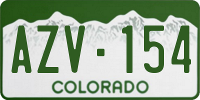 CO license plate AZV154