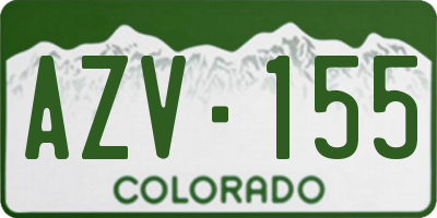 CO license plate AZV155