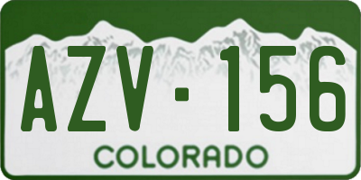 CO license plate AZV156