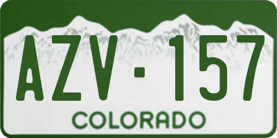 CO license plate AZV157