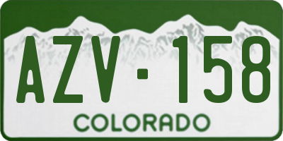 CO license plate AZV158