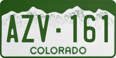 CO license plate AZV161