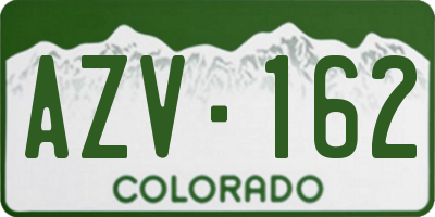 CO license plate AZV162