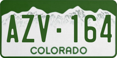 CO license plate AZV164