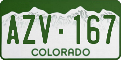 CO license plate AZV167