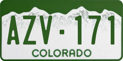 CO license plate AZV171