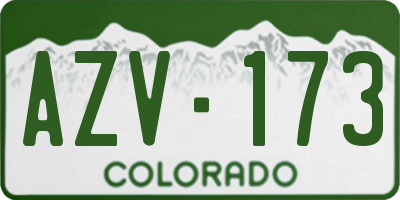 CO license plate AZV173