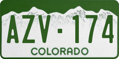 CO license plate AZV174