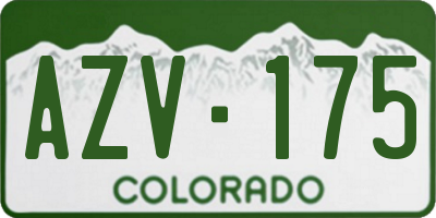 CO license plate AZV175