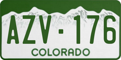 CO license plate AZV176