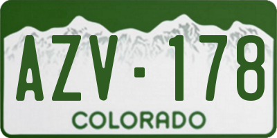 CO license plate AZV178