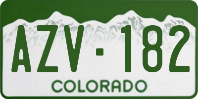 CO license plate AZV182