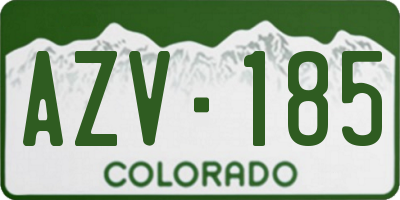 CO license plate AZV185