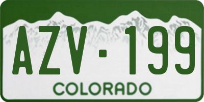 CO license plate AZV199