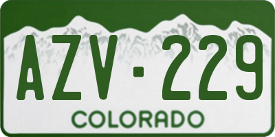 CO license plate AZV229