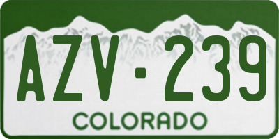 CO license plate AZV239