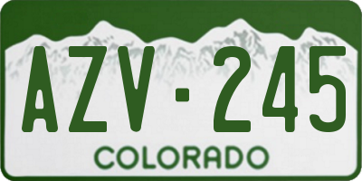 CO license plate AZV245