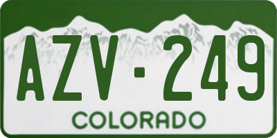 CO license plate AZV249
