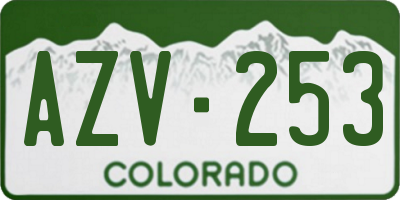 CO license plate AZV253