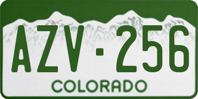 CO license plate AZV256