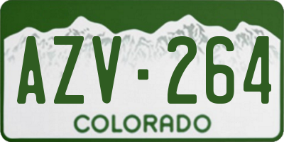 CO license plate AZV264