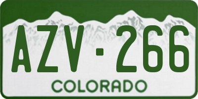 CO license plate AZV266