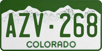 CO license plate AZV268