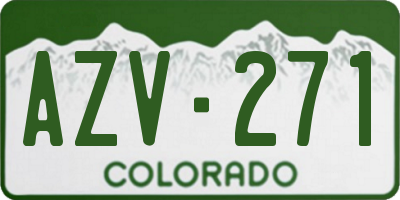 CO license plate AZV271