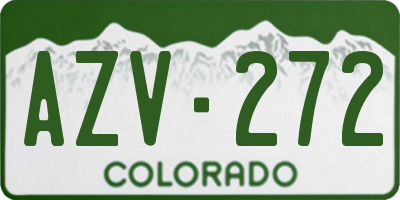 CO license plate AZV272