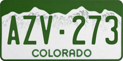 CO license plate AZV273