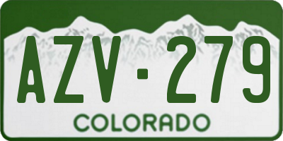 CO license plate AZV279