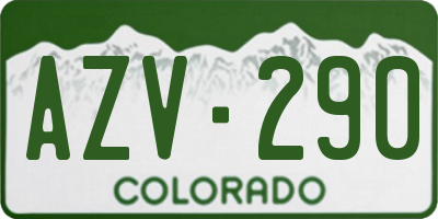 CO license plate AZV290