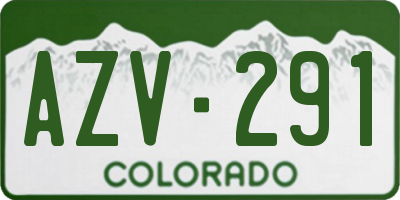 CO license plate AZV291