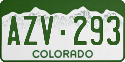 CO license plate AZV293