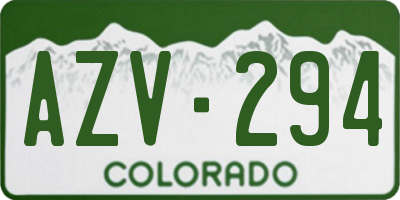 CO license plate AZV294