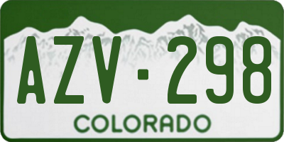 CO license plate AZV298