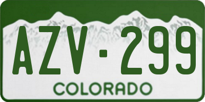 CO license plate AZV299