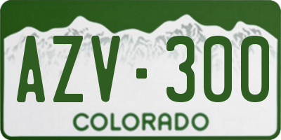 CO license plate AZV300