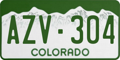 CO license plate AZV304