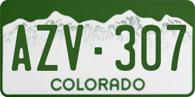 CO license plate AZV307