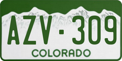 CO license plate AZV309