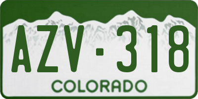 CO license plate AZV318