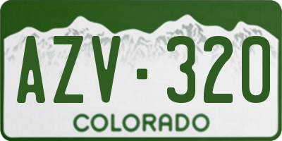 CO license plate AZV320