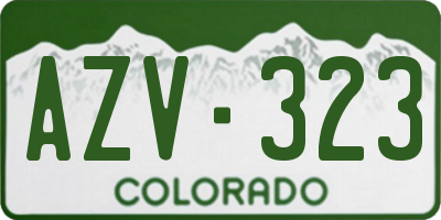 CO license plate AZV323