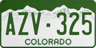 CO license plate AZV325