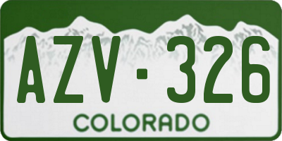 CO license plate AZV326