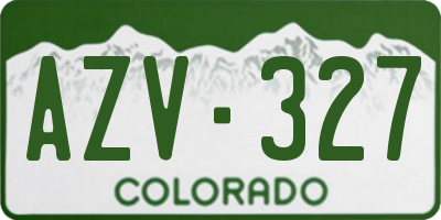 CO license plate AZV327