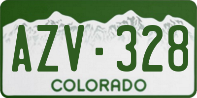 CO license plate AZV328