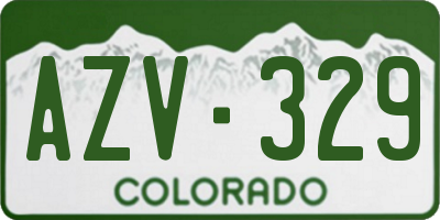 CO license plate AZV329